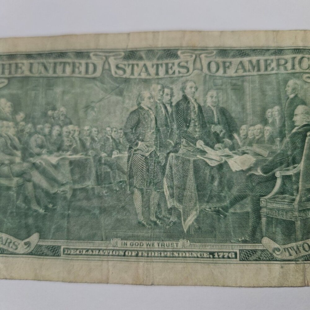RARE 1976 Two Dollar Bill in Hard Sleeve - Circulated - (B380) - Picture 9 of 10